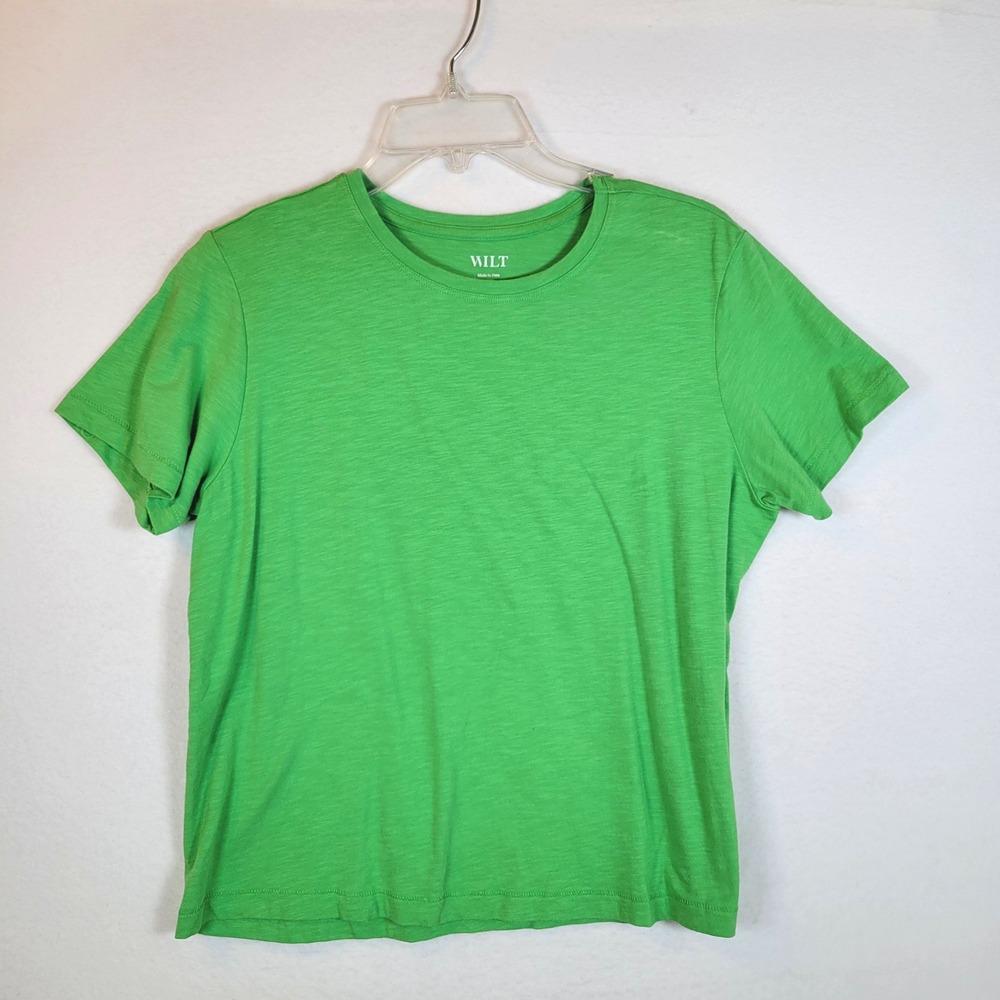 Wilt Womens Slub Knit T-Shirt Top Size Medium Green Capsule Minimalist